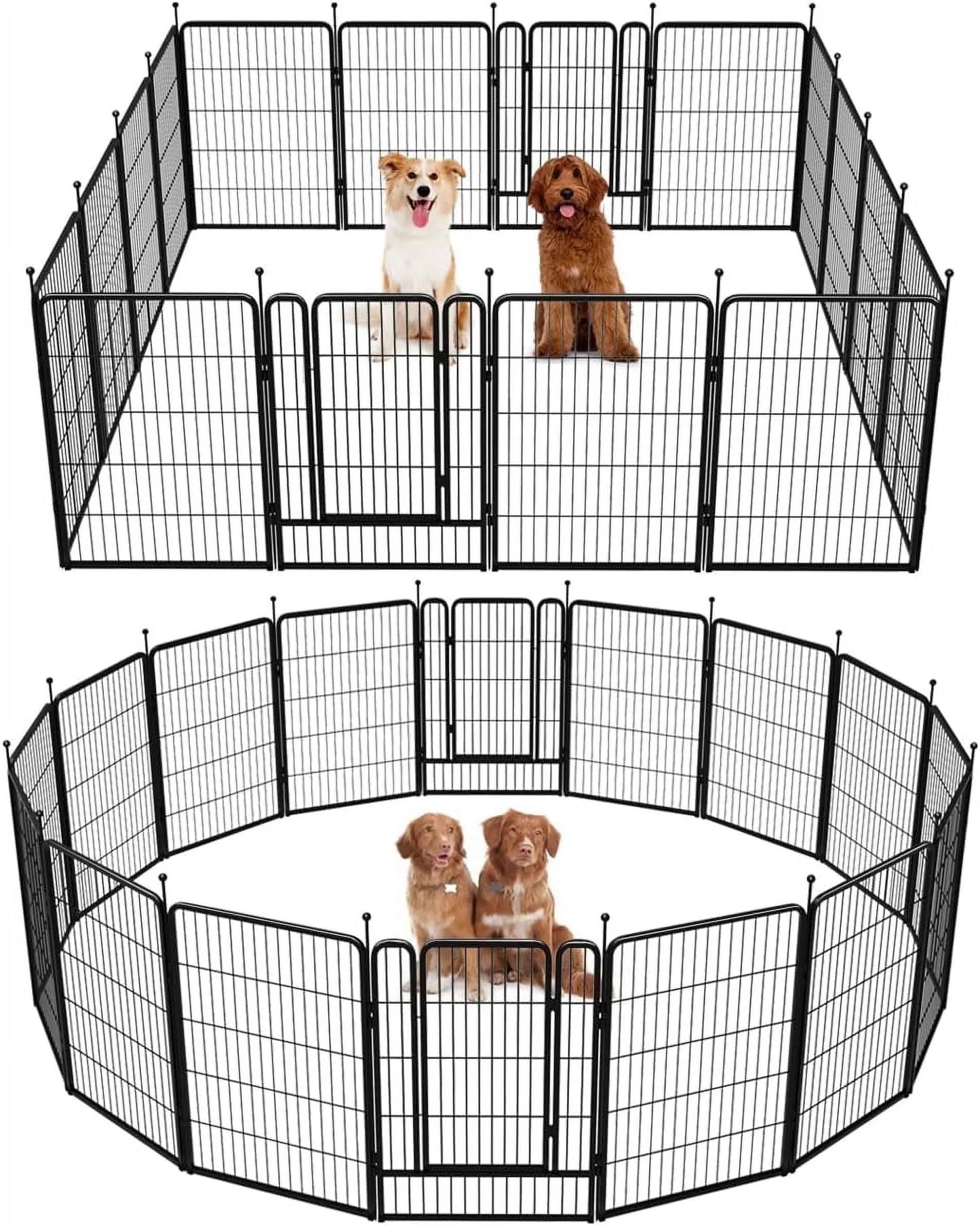 Fxw Rollick Dog Playpen Outdoor Panels Height Dog Fence Exercise Pen with Doors for Medium/Small Dogs