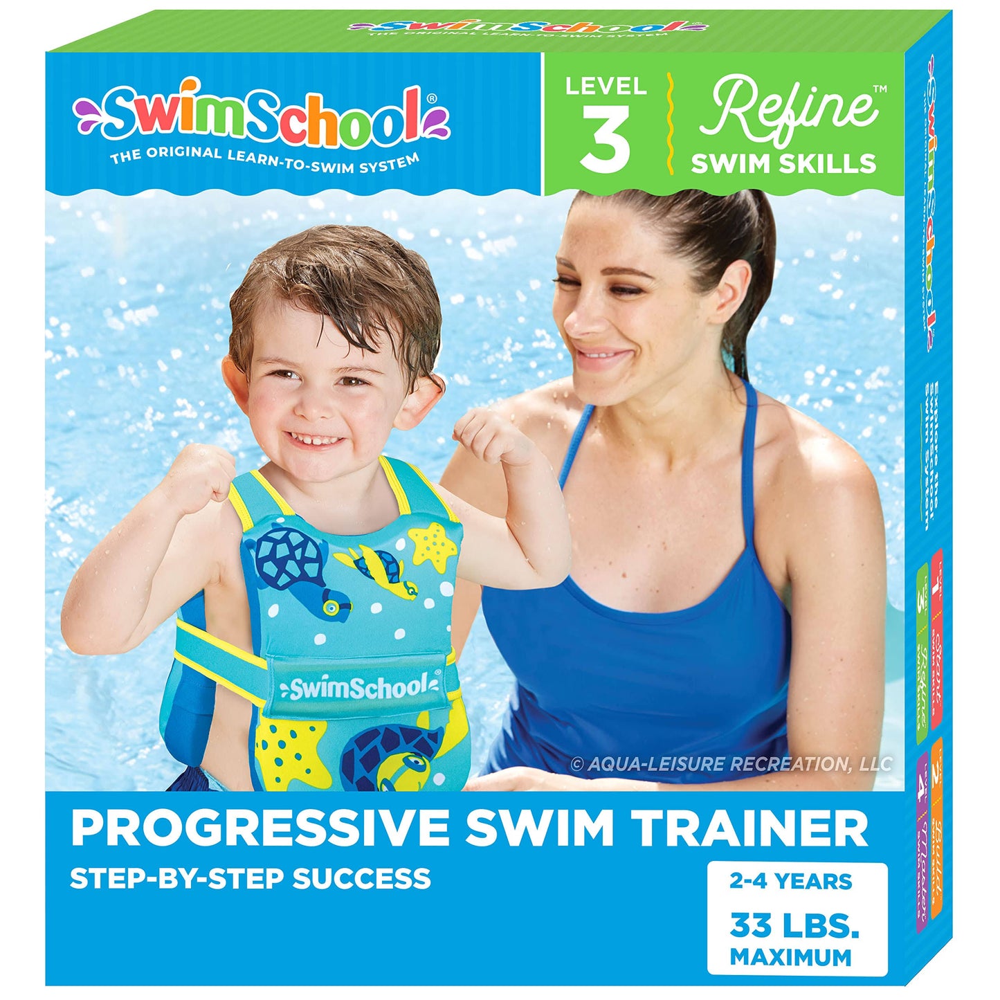 SwimSchool TOT Swim Trainer Vests for Toddlers Ages 2-4 – Boys/Girls – Multiple Colors/Styles – Learn to Swim Pool Floaties